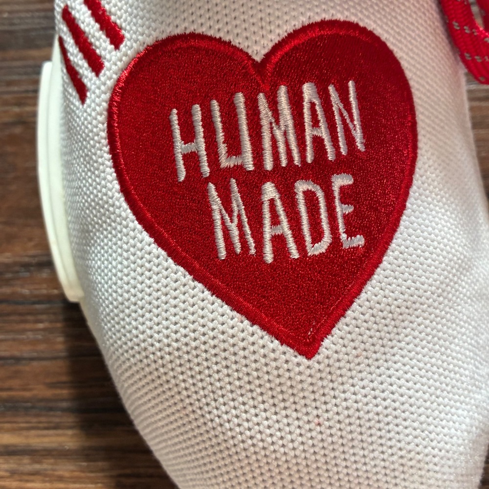 Adidas Pharrell Williams Human Made Hu NMD Shoes Mens Size 10 White Red EF7223 - Picture 10 of 10